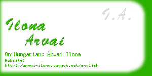 ilona arvai business card
