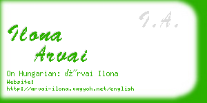 ilona arvai business card